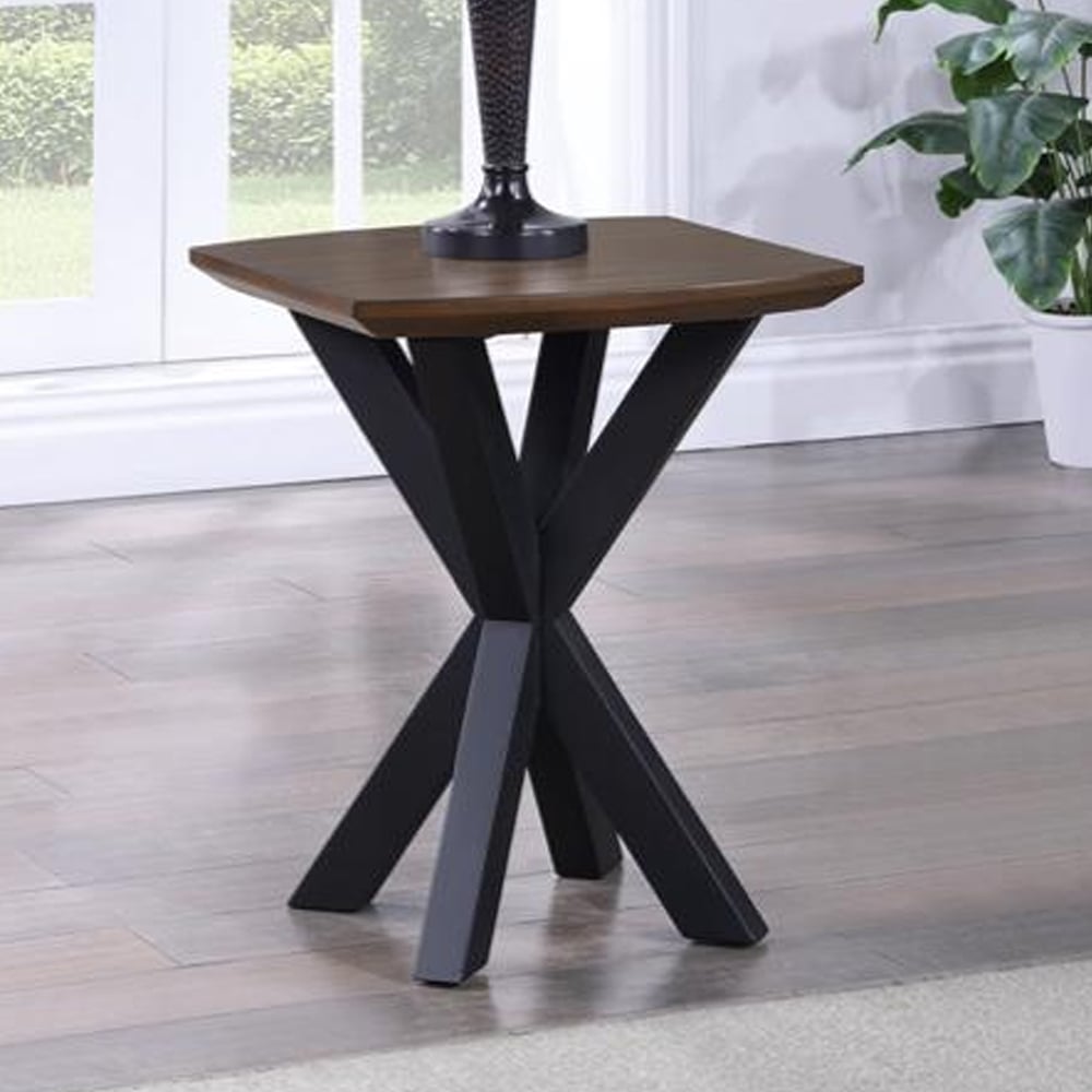 Narva Wooden Square Lamp Table In Walnut