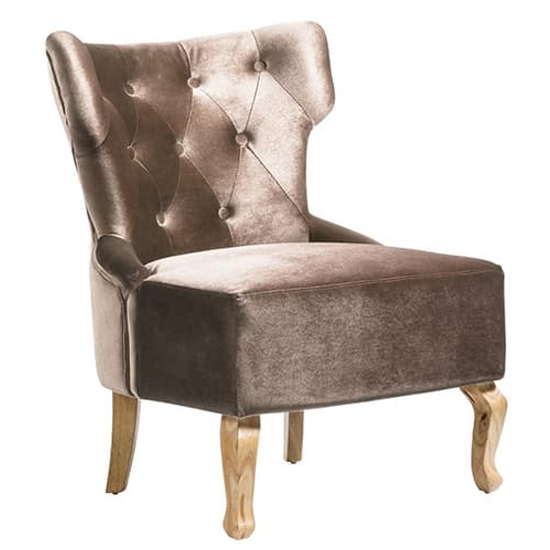 Narvel Beige Velvet Dining Chairs With Wooden Legs In Pair