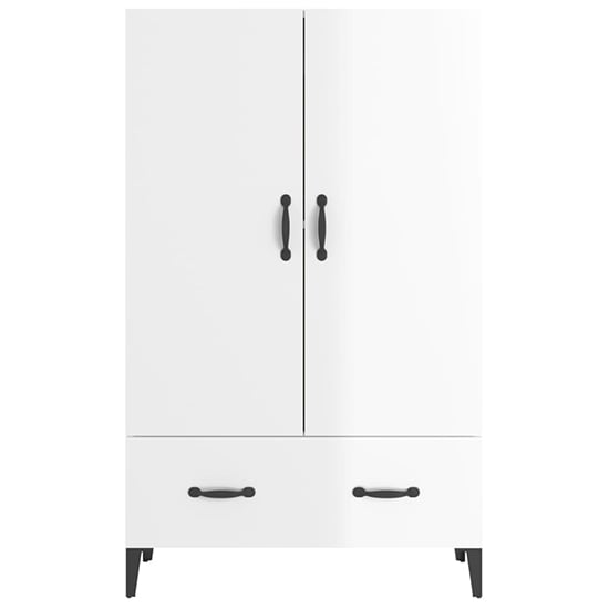 Narvel High Gloss Highboard With 2 Doors 1 Drawer In White_4