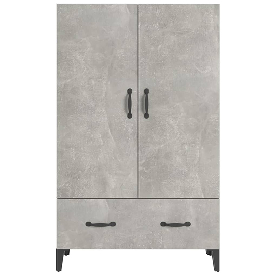 Narvel Wooden Highboard With 2 Door 1 Drawer In Concrete Effect