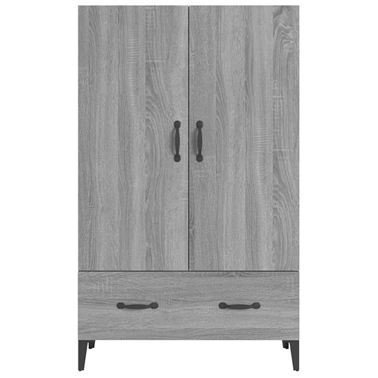 Narvel Wooden Highboard With 2 Door 1 Drawer In Grey Sonoma Oak