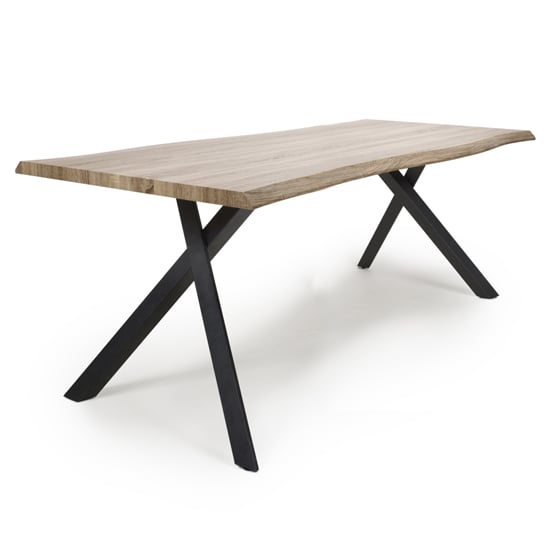 Natore Large Curved Wooden Dining Table In Oak Furniture Fashion Natore Large Curved Wooden Dining Table, Large Dining Table Metal Legs