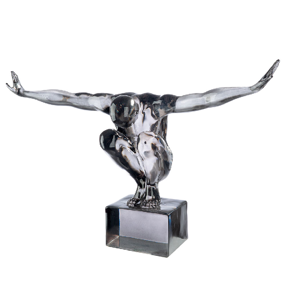 Narvion Acrylic Human Figure Sculpture in Grey