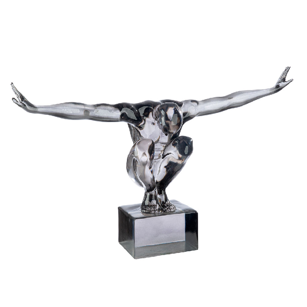 Narvion Acrylic Human Figure Sculpture in Grey