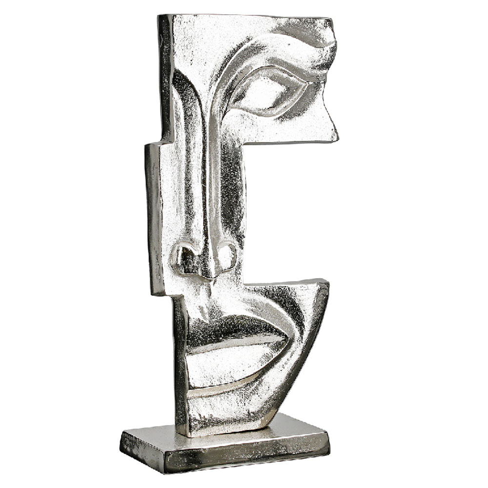 Narvion Aluminum Face Sculpture in Silver