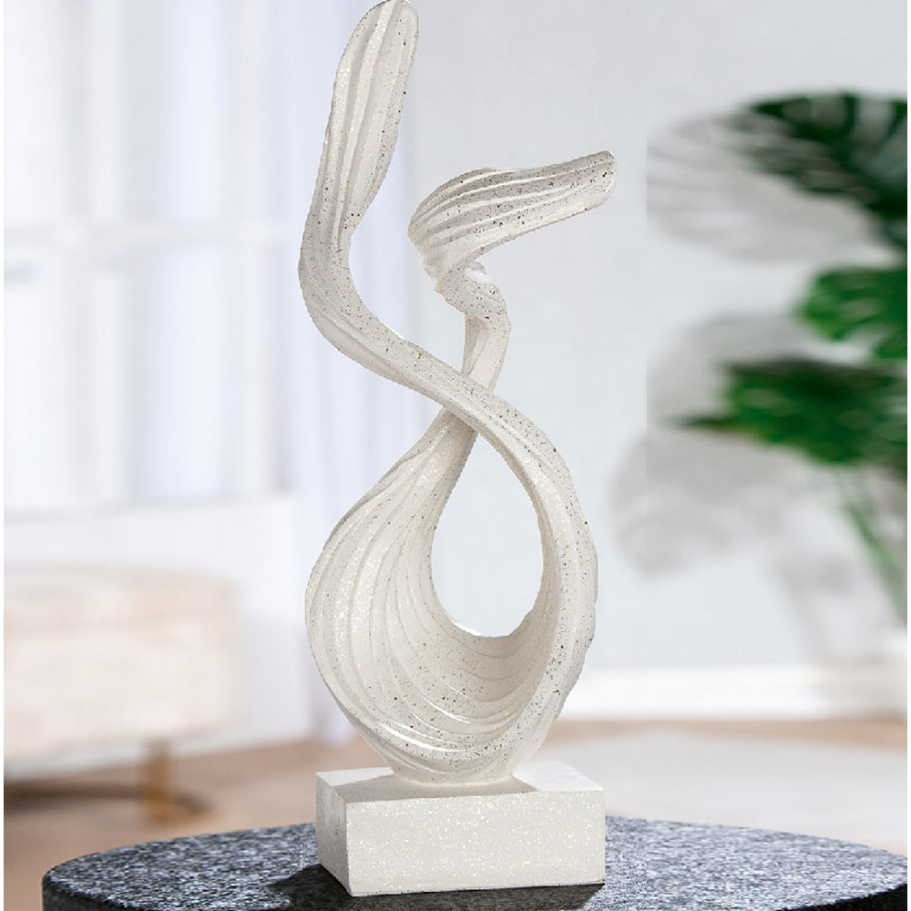 Narvion Synthetic Resin Abstract Sculpture in Cream