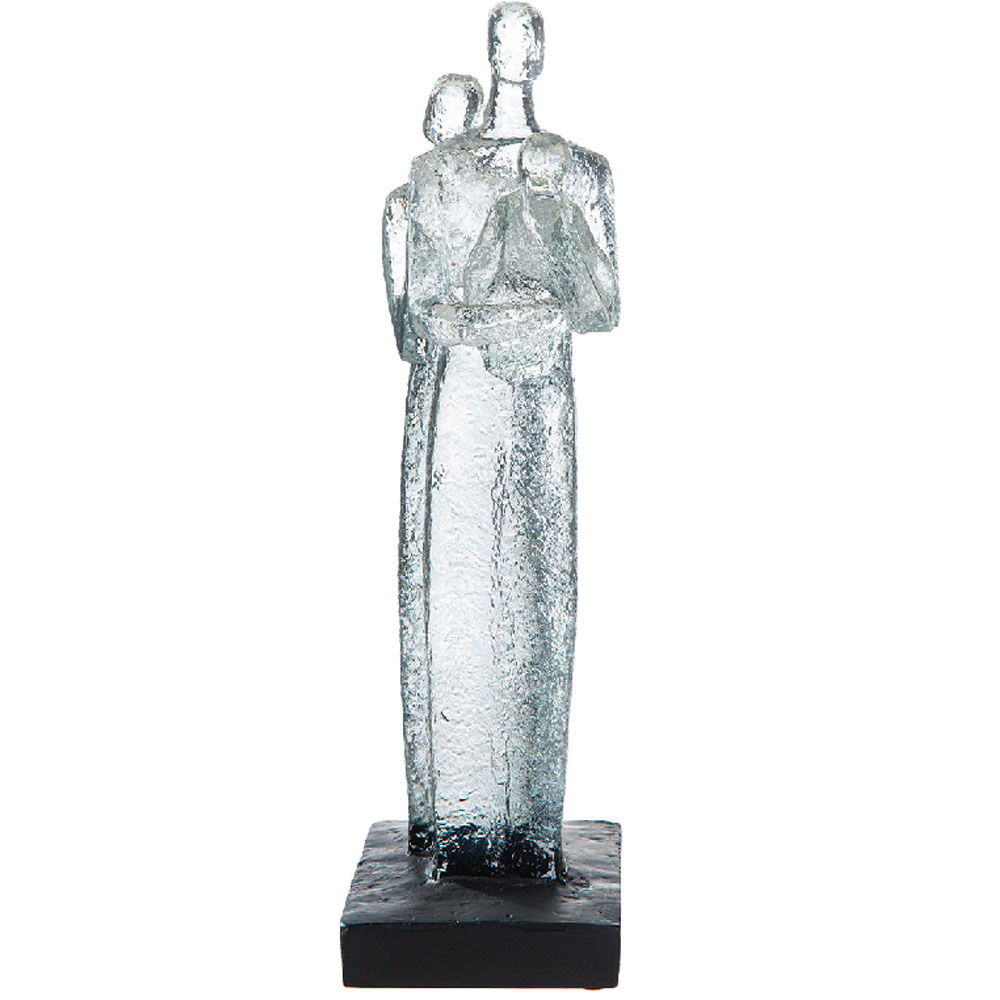 Narvion Synthetic Resin Family Sculpture in Clear and Black