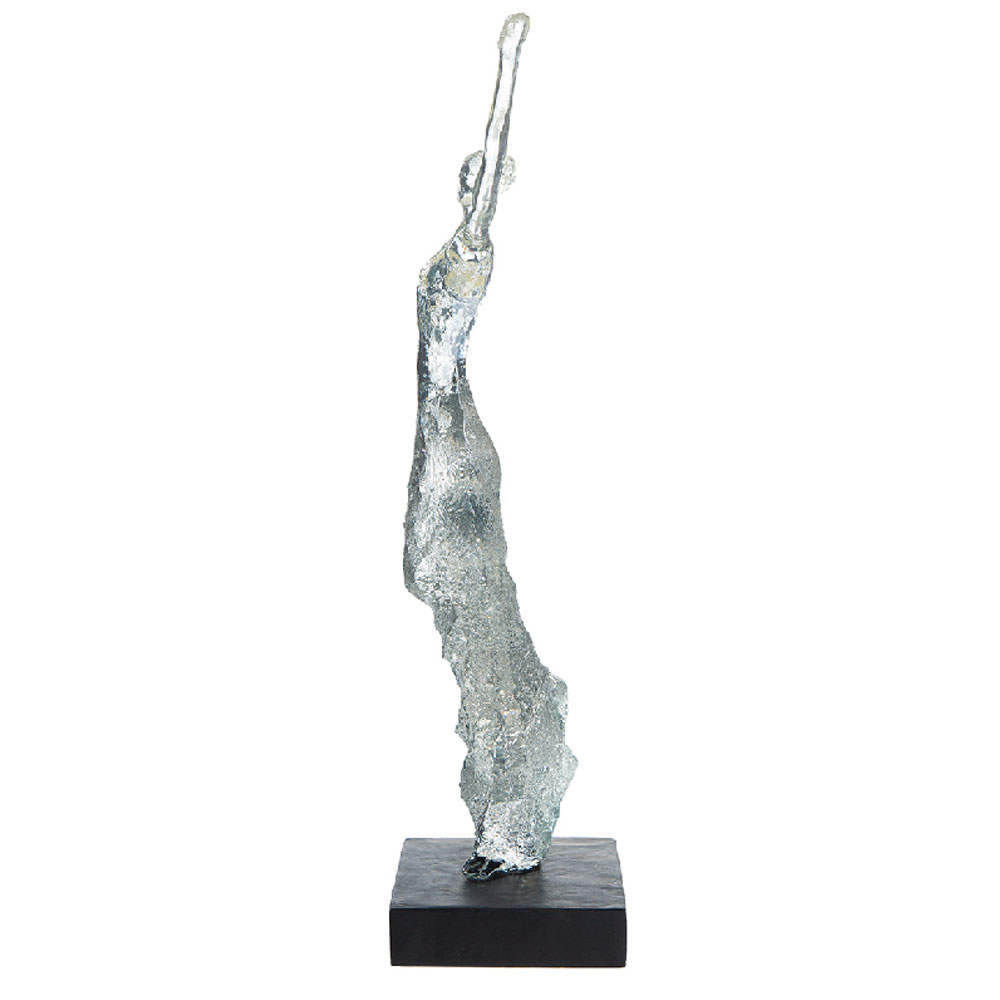 Narvion Synthetic Resin Woman Dancing Sculpture in Black and Clear