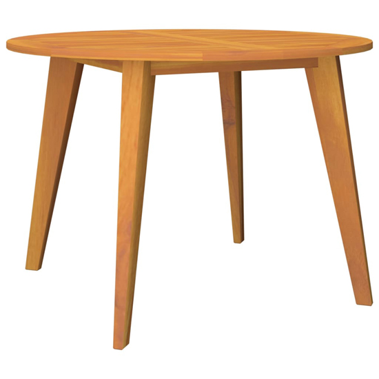 Narvon Large Round Wooden 3 Piece Garden Dining Set In Natural