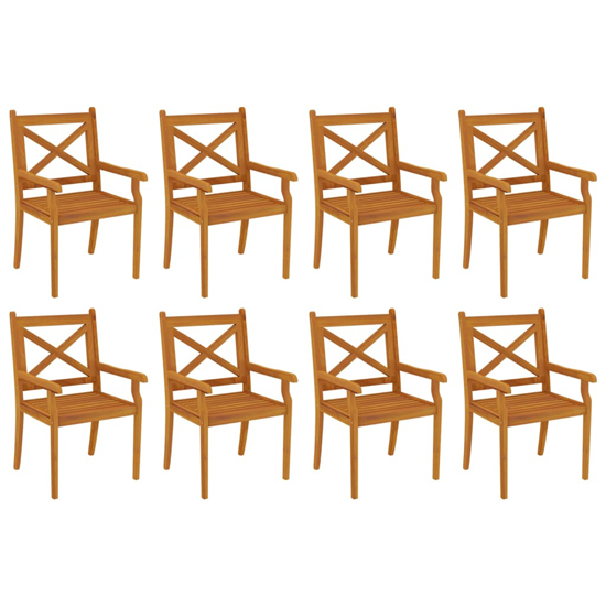 Narvon Large Wooden 9 Piece Garden Dining Set In Natural