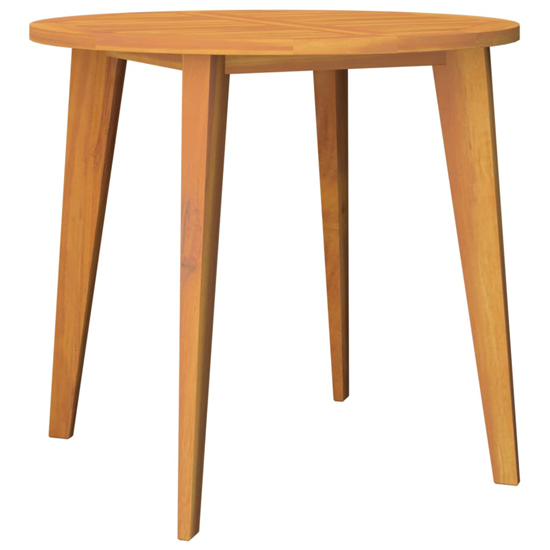 Narvon Small Round Wooden 3 Piece Garden Dining Set In Natural