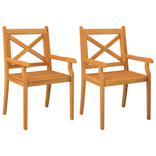 Narvon Small Round Wooden 3 Piece Garden Dining Set In Natural