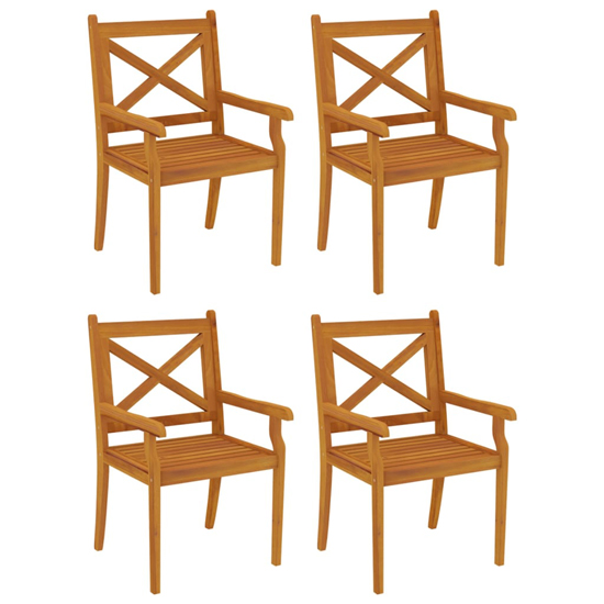 Narvon Small Wooden 5 Piece Garden Dining Set In Natural