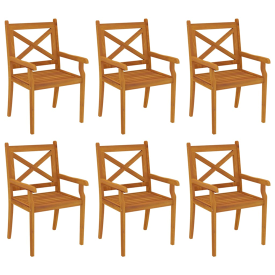 Narvon Small Wooden 7 Piece Garden Dining Set In Natural