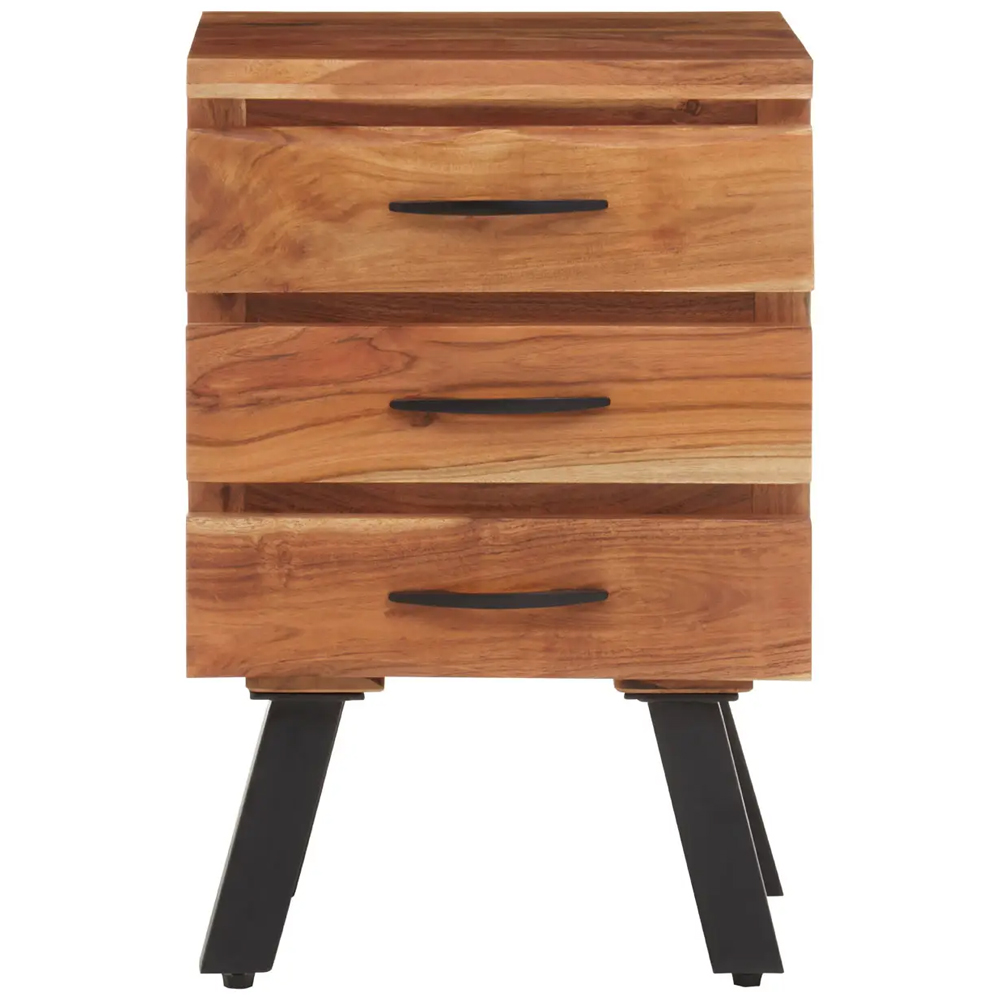 Nashua Wooden Side Table With 3 Drawers In Natural