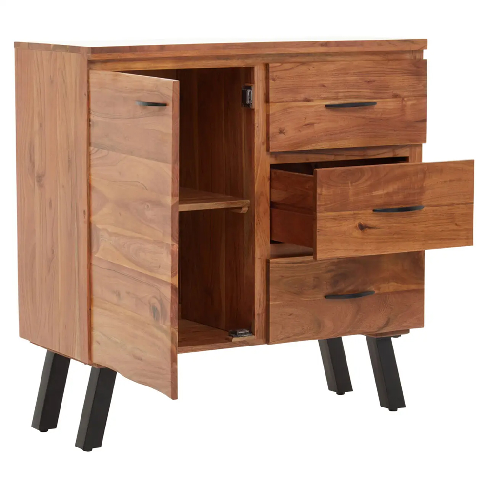 Nashua Wooden Sideboard With 1 Door 3 Drawers In Natural