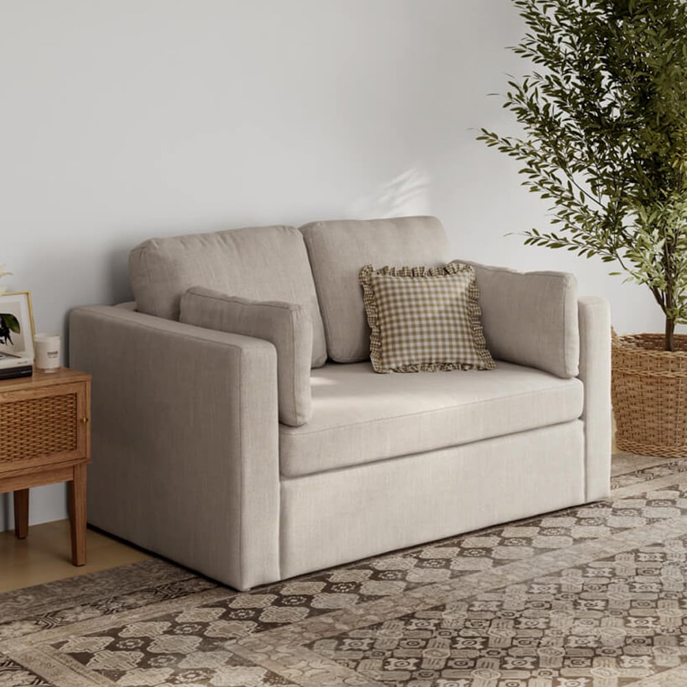 Read more about Nashville linen fabric 2 seater sofa in stone