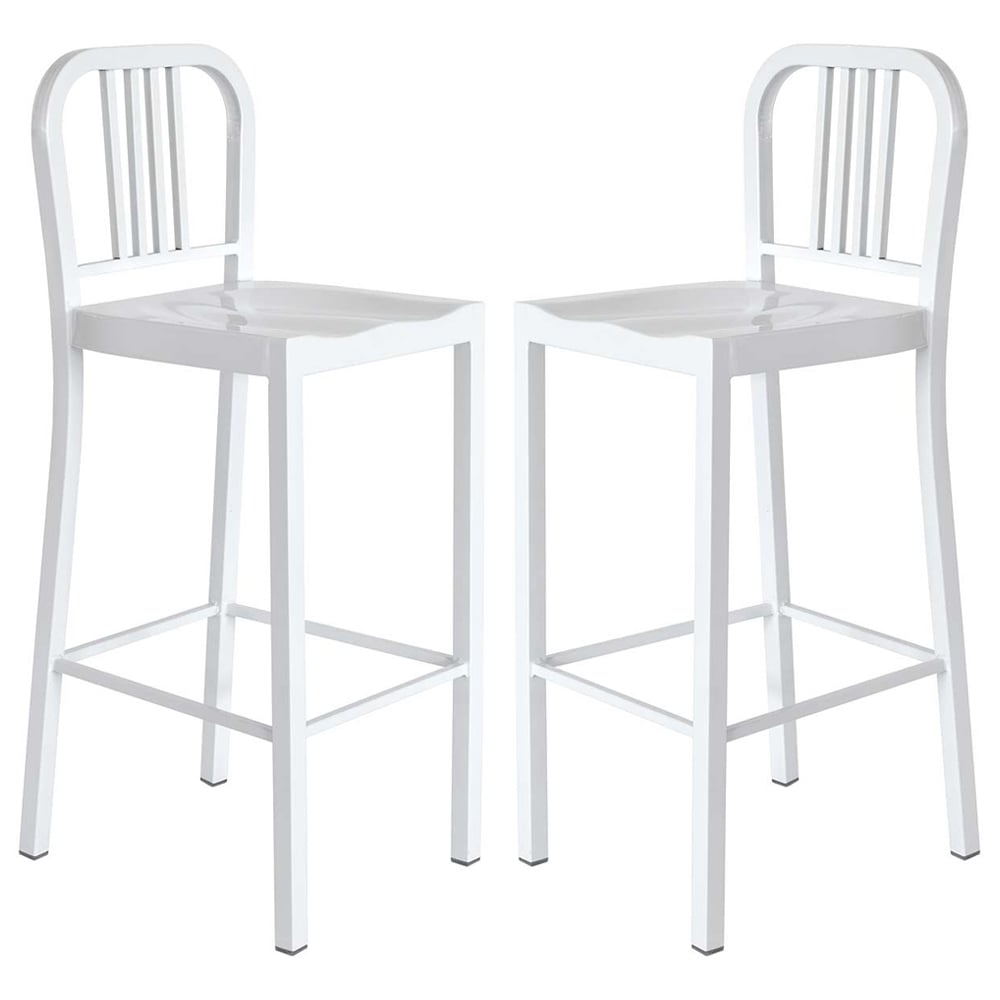Nashville White Metal Bar Stools In Pair