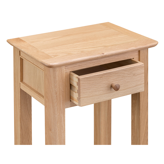 Nassau Wooden 1 Drawer Telephone Table In Natural Oak_3