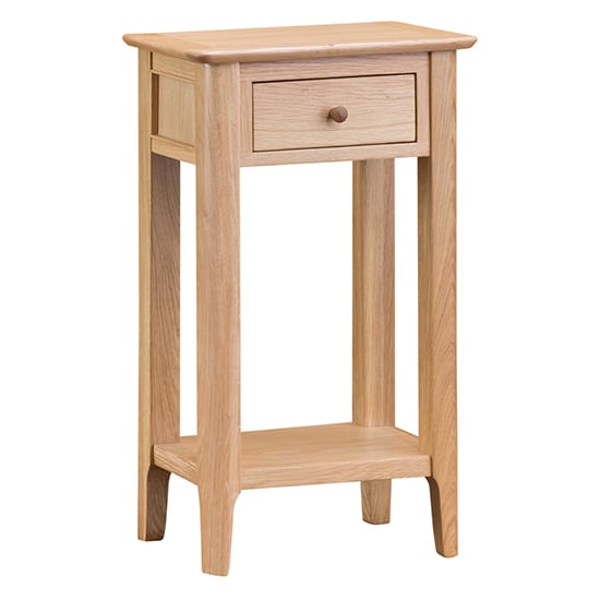 Nassau Wooden 1 Drawer Telephone Table In Natural Oak Furniture in