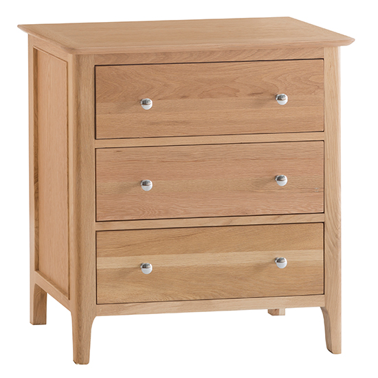 Nassau Wooden Chest Of 3 Drawers In Natural Oak thumbnail
