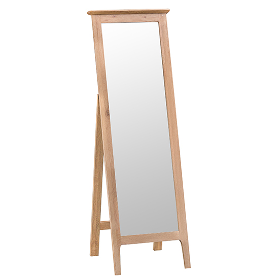 Product photograph of Nassau Wooden Cheval Bedroom Mirror In Natural Oak from Furniture in Fashion