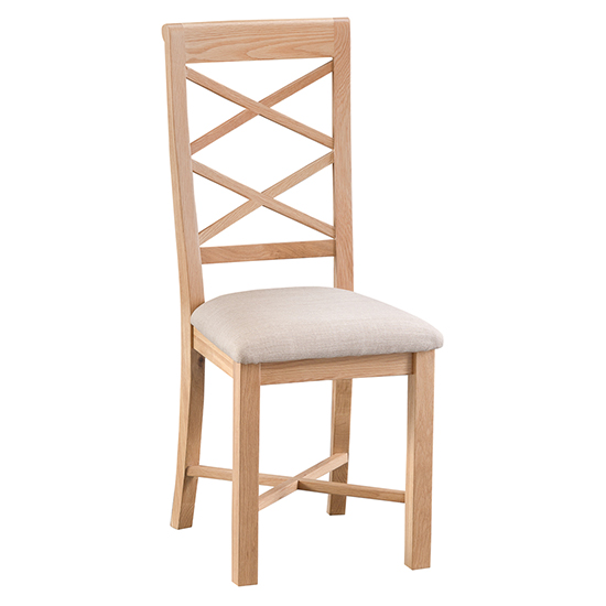 Nassau Wooden Double Cross Back Dining Chair In Natural Oak