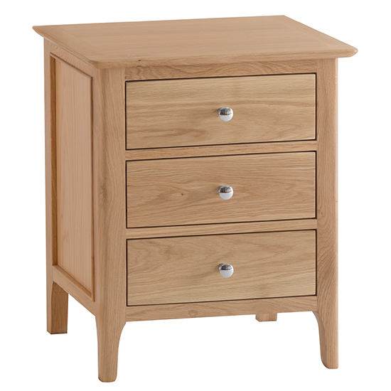 Product photograph of Nassau Extra Large 3 Drawers Bedside Cabinet In Natural Oak from Furniture in Fashion