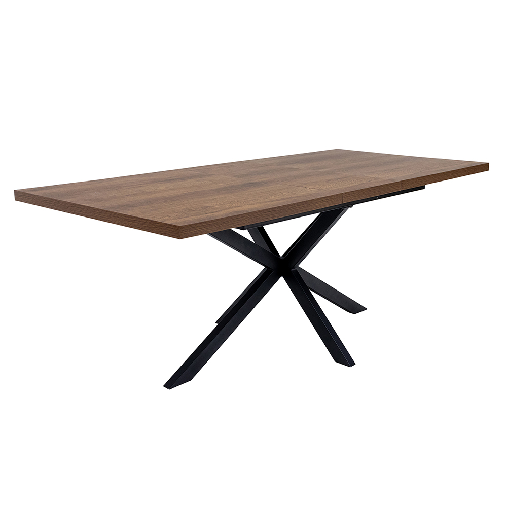Nassau Large Rectangular Wooden Extending Dining Table in Dark Oak