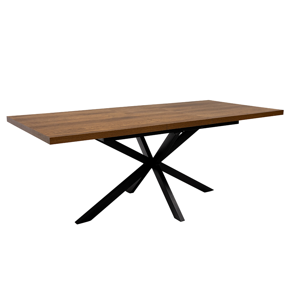 Nassau Large Rectangular Wooden Extending Dining Table in Dark Oak