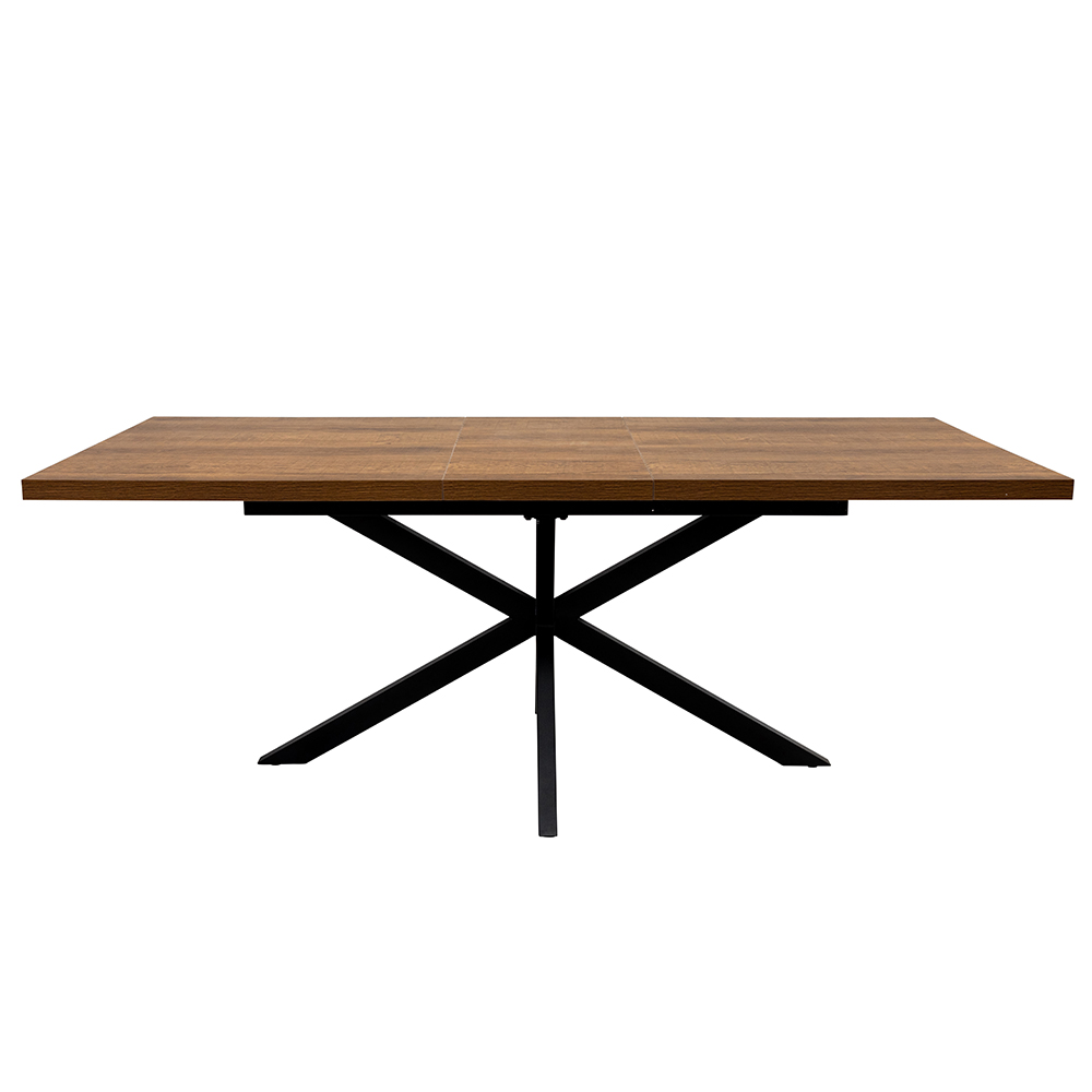 Nassau Large Rectangular Wooden Extending Dining Table in Dark Oak
