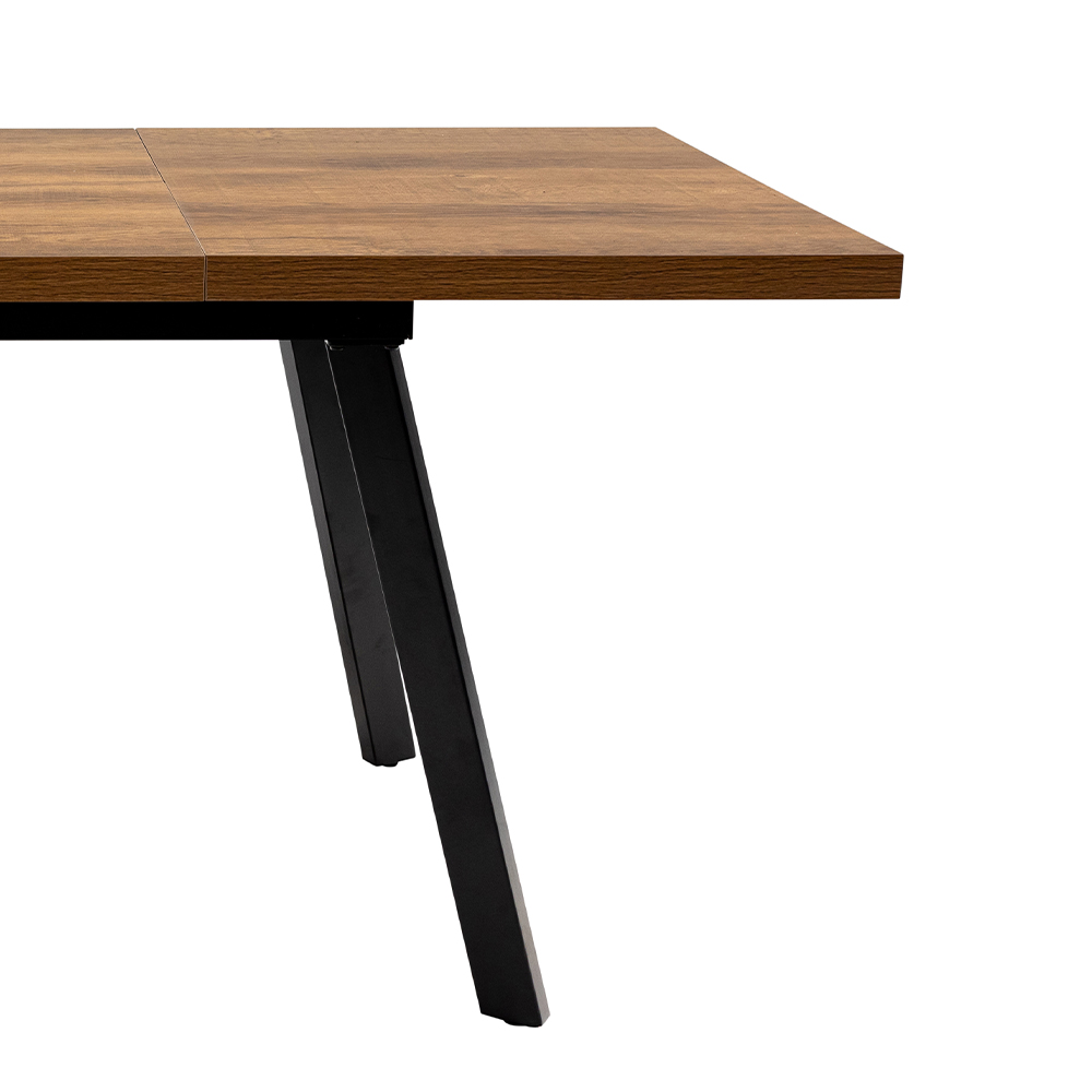 Nassau Small Rectangular Wooden Extending Dining Table in Dark Oak