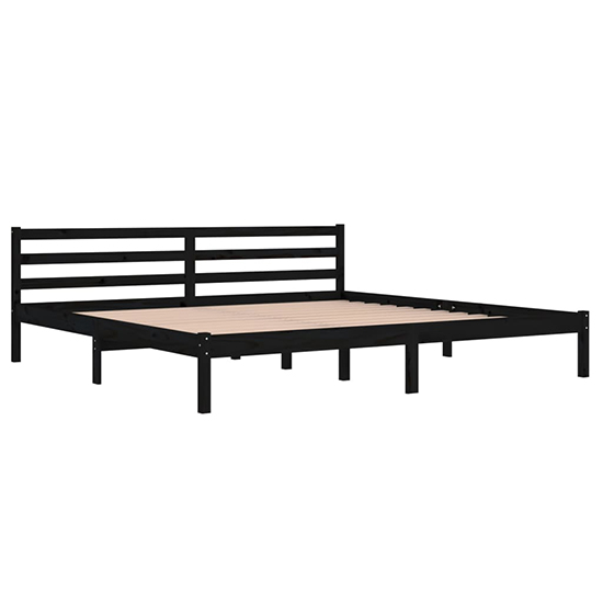 Nastia Solid Pinewood Super King Size Bed In Black_3