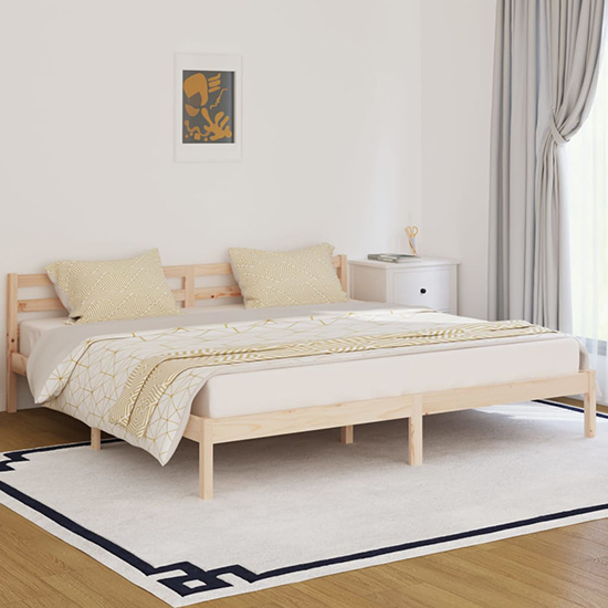 Read more about Nastia solid pinewood super king size bed in natural