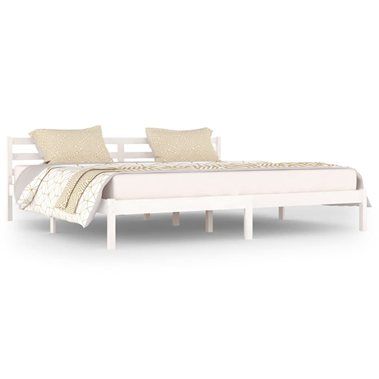 Nastia Solid Pinewood Super King Size Bed In White_2