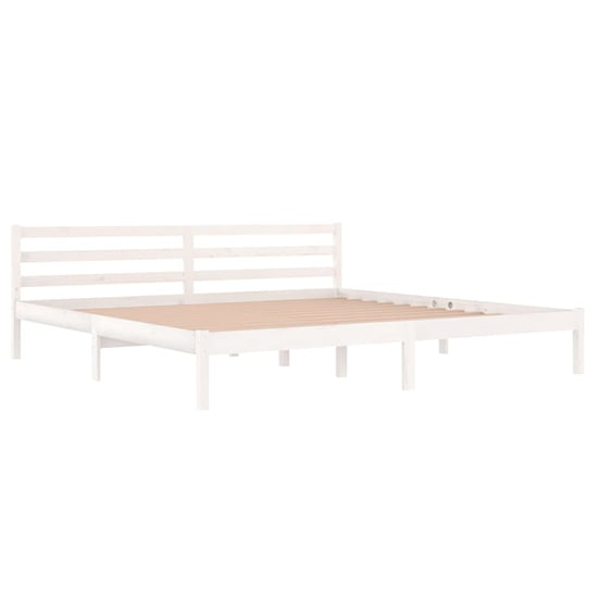 Nastia Solid Pinewood Super King Size Bed In White
