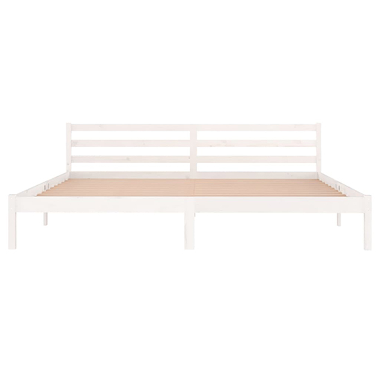 Nastia Solid Pinewood Super King Size Bed In White