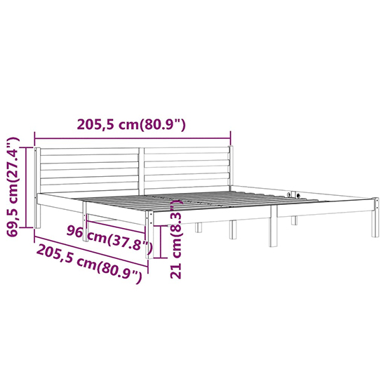 Nastia Solid Pinewood Super King Size Bed In White