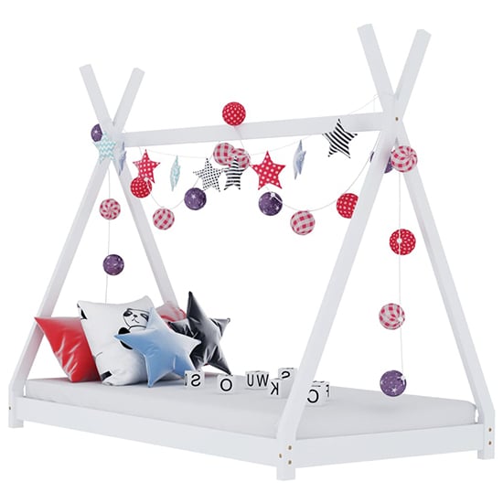 Read more about Natara wooden tent style kids single bed in white