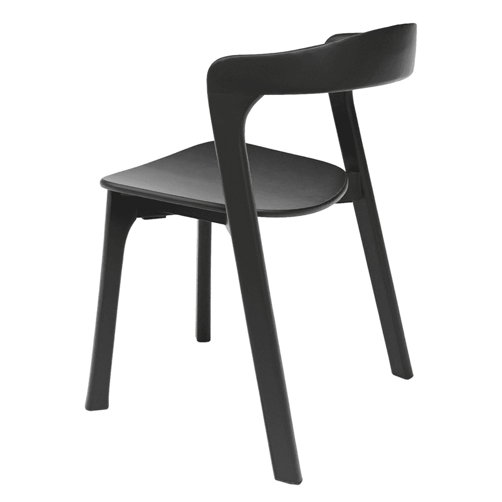 Natchez Black Outdoor Wooden Stacking Side Chairs In Pair