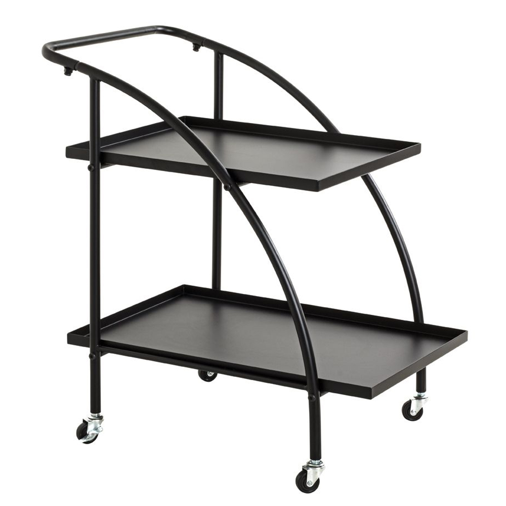 Natchez Metal Drinks Serving Trolley In Black