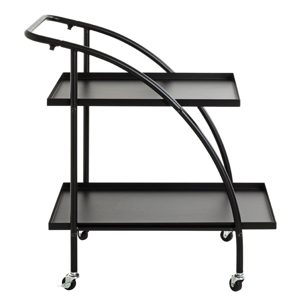Natchez Metal Drinks Serving Trolley In Black