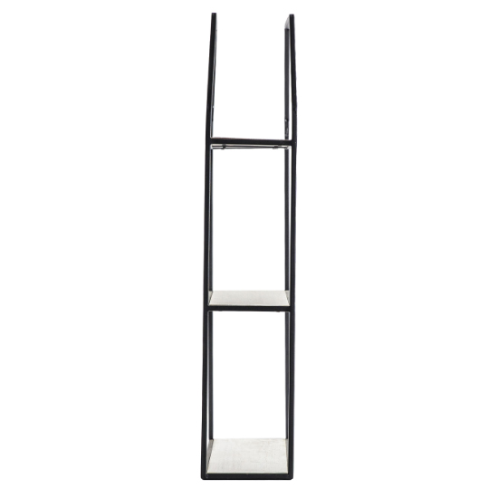 Nathen Wooden Open Shelving Unit With Metal Frame In Black Furniture