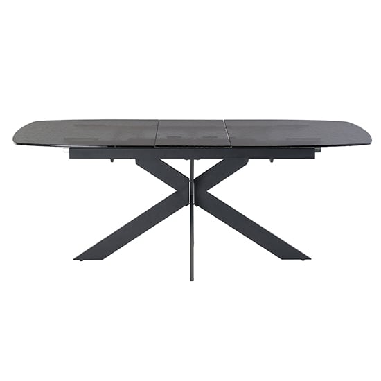 Natick Extending Bubble Glass Dining Table In Black