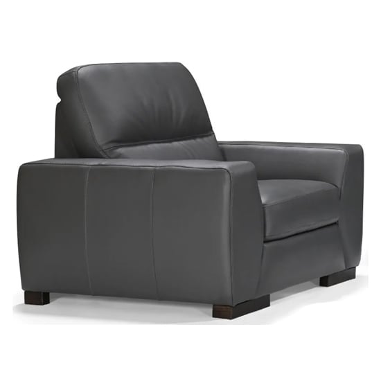 Read more about Natick leather 1 seater sofa in anthracite