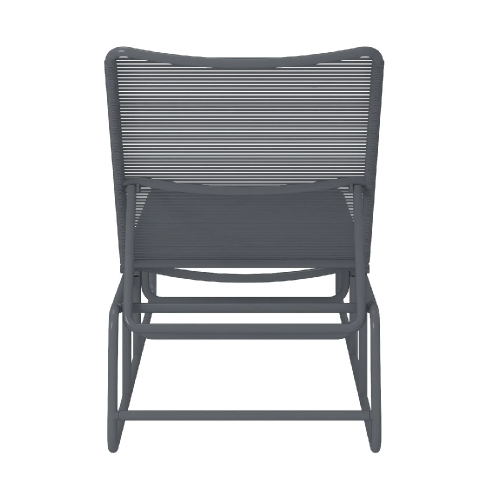 Natick Metal Adjustable Sun Lounger In Charcoal Grey