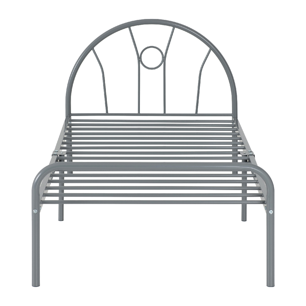 Natick Metal Single Bed In Silver