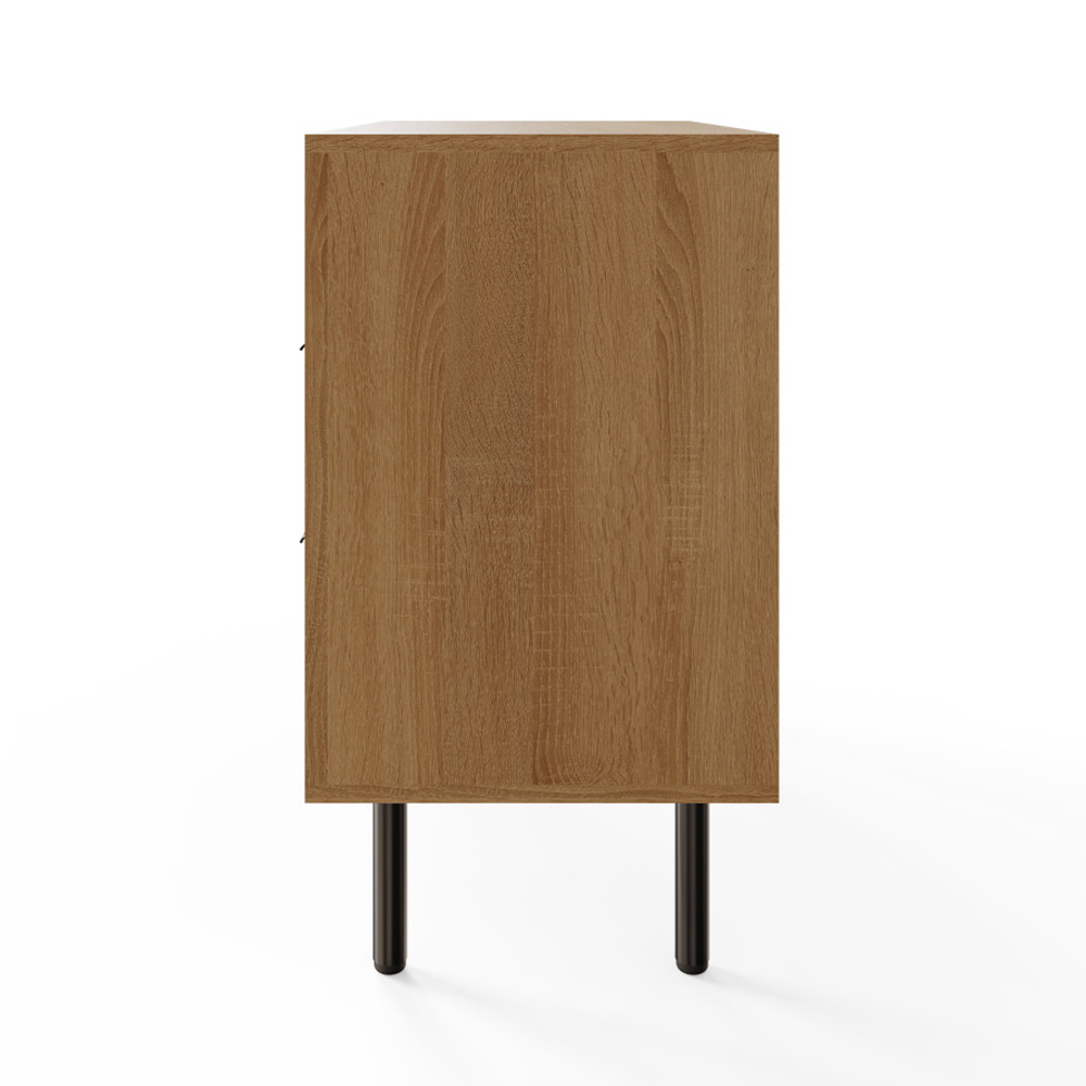 Natick Wooden Bedside Cabinet with 2 Drawers in Oak