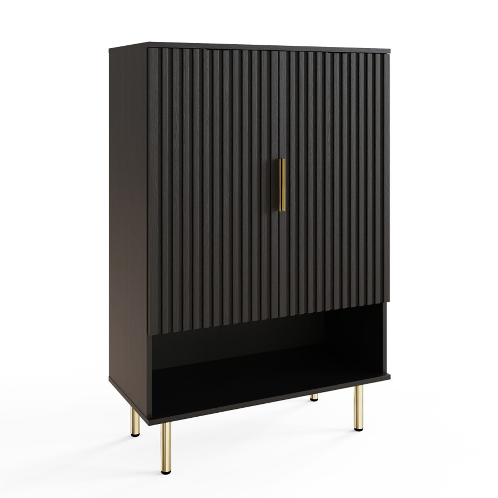 Natick Wooden Shoe Storage Cabinet in Black