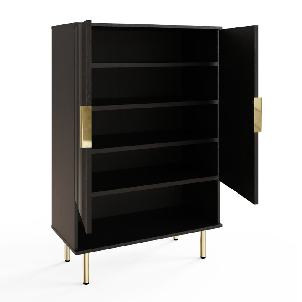 Natick Wooden Shoe Storage Cabinet in Black